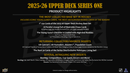 2025 - 26 Upper Deck Series 1 Hockey Hobby Box - Cartes Sportives Rive Sud