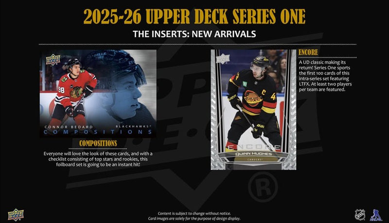 2025 - 26 Upper Deck Series 1 Hockey Tin Box (Pre Order) - Cartes Sportives Rive Sud