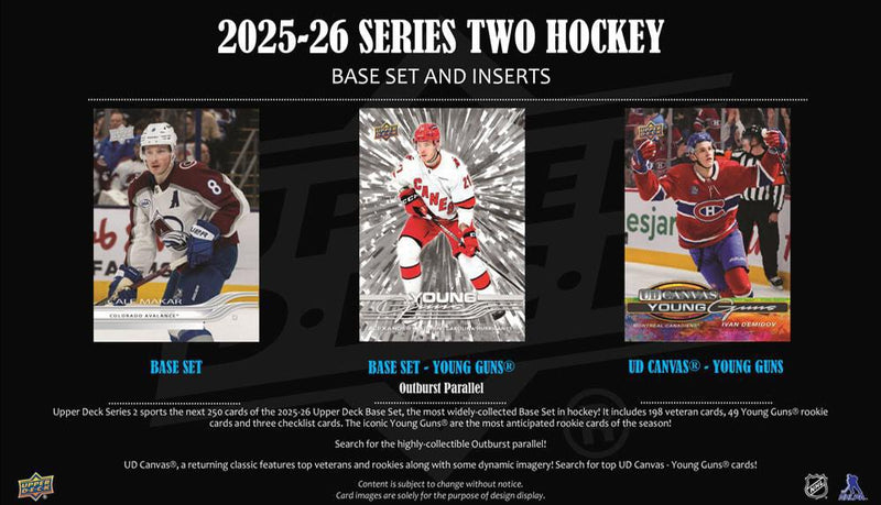 2025 - 26 Upper Deck Series 2 Hockey Blaster Box (Pre Order) - Cartes Sportives Rive Sud