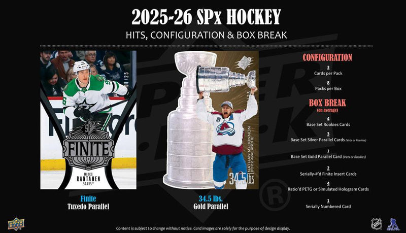 2025 - 26 Upper Deck SPX Hockey Hobby Box (Pre Order) - Cartes Sportives Rive Sud