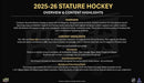 2025 - 26 Upper Deck Stature Hockey Hobby Box (Pre Order) - Cartes Sportives Rive Sud