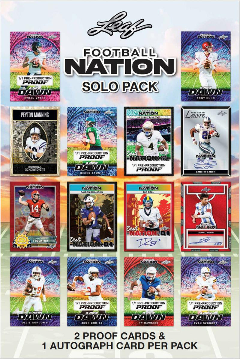 2025 Leaf Nation Football Solo Pack (Pre - Order) - Cartes Sportives Rive Sud