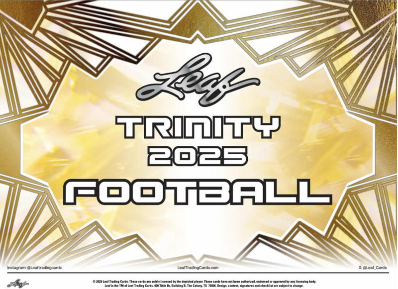 2025 Leaf Trinity Football (Pre - Order) - Cartes Sportives Rive Sud