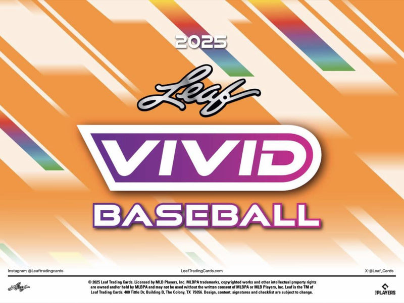2025 Leaf Vivid Baseball Jumbo (Pre - Order) - Cartes Sportives Rive Sud