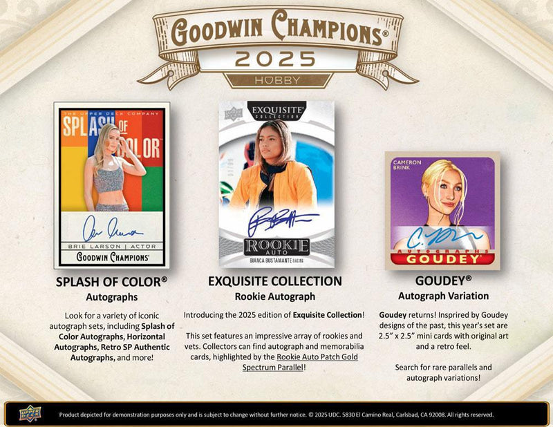 2025 Upper Deck Goodwin Champions Hobby Box - Cartes Sportives Rive Sud