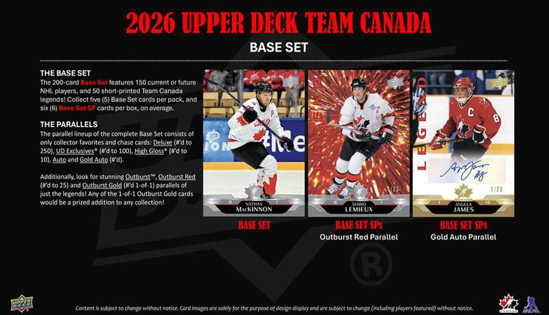 2026 Upper Deck Team Canada Hockey Hobby Box (Pre Order) - Cartes Sportives Rive Sud