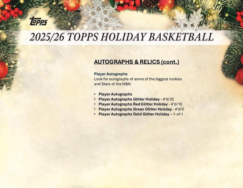 2025-26 Topps Basketball Holiday Basketball Mega Box