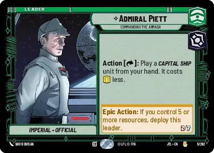 Admiral Piett - Commanding the Armada [JTL - 005/262] - Cartes Sportives Rive Sud