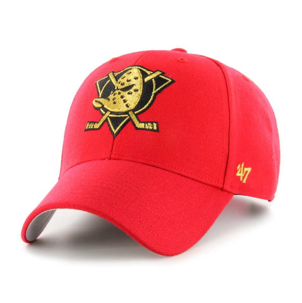 Anahein Ducks 47Brand MVP Snapback Red/Gold - Cartes Sportives Rive Sud