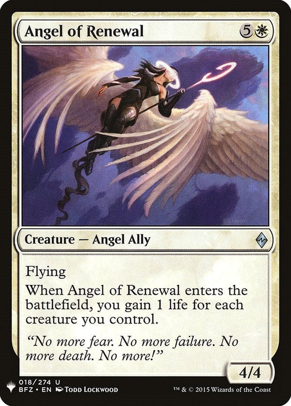 Angel of Renewal [LIST - 18] - Cartes Sportives Rive Sud