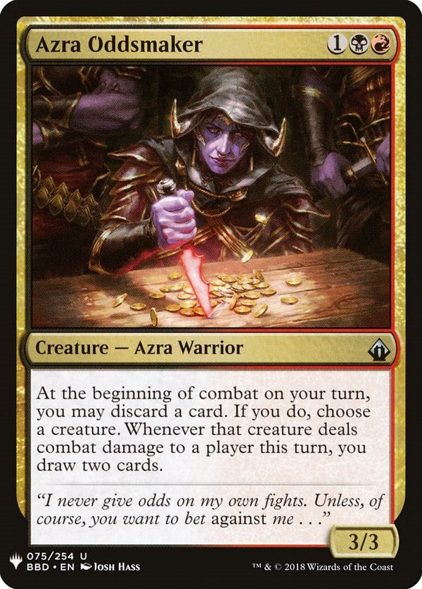 Azra Oddsmaker [LIST - 75] - Cartes Sportives Rive Sud