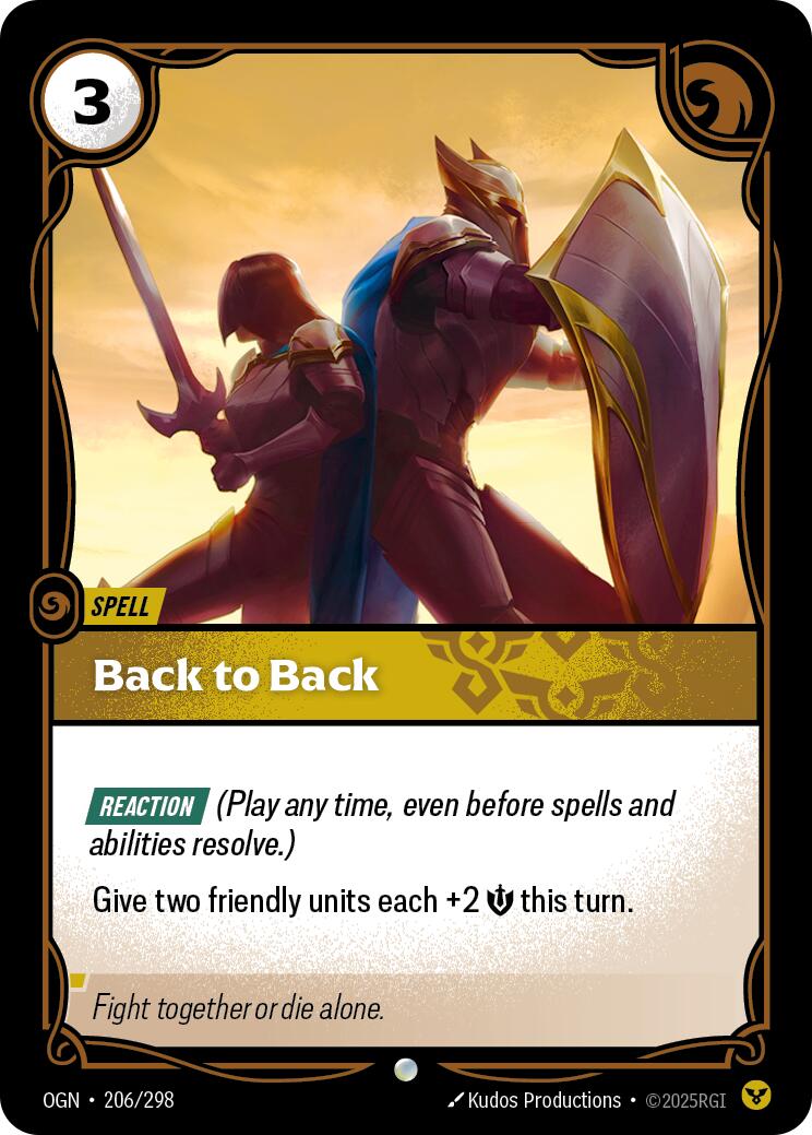Back to Back [OGN - 206/298] - Cartes Sportives Rive Sud