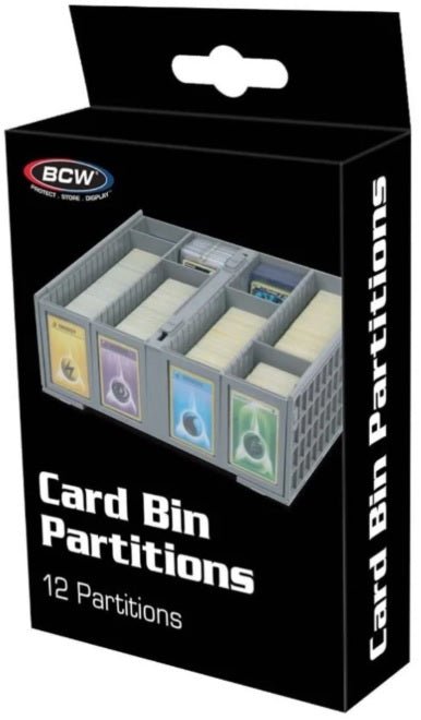 BCW Card Bin Partitions Gray 12ct - Cartes Sportives Rive Sud