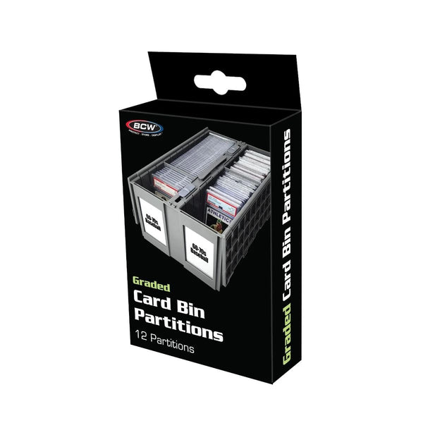 BCW Graded Card Bin Partitions Gray 12ct - Cartes Sportives Rive Sud