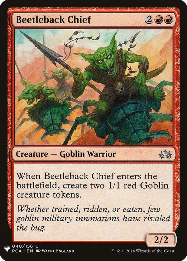 Beetleback Chief [LIST - 40] - Cartes Sportives Rive Sud