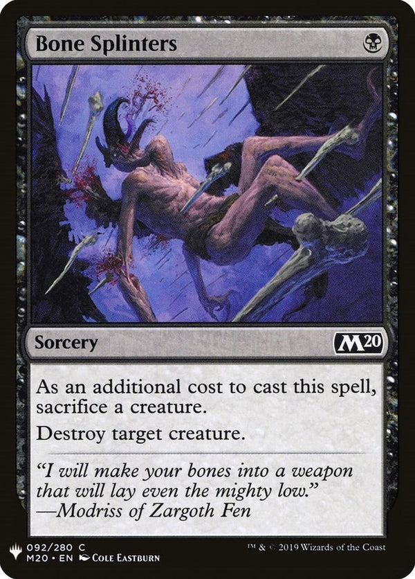 Bone Splinters [LIST - 92] - Cartes Sportives Rive Sud