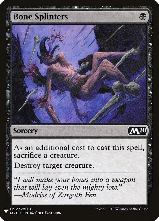 Bone Splinters [LIST - 92] - Cartes Sportives Rive Sud