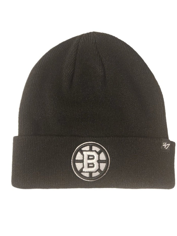 Boston Bruins 47Brand Raised Cuff Knit Black - Cartes Sportives Rive Sud