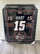 Brett Hart Calgary Hitmen Hockey Jersey/Card Framed Autographed Authenticated 43x35 - Cartes Sportives Rive Sud