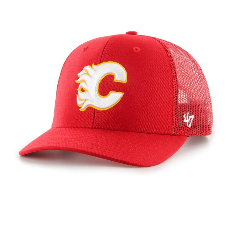 Calgary Flames 47Brand Truckers Snapback Red - Cartes Sportives Rive Sud