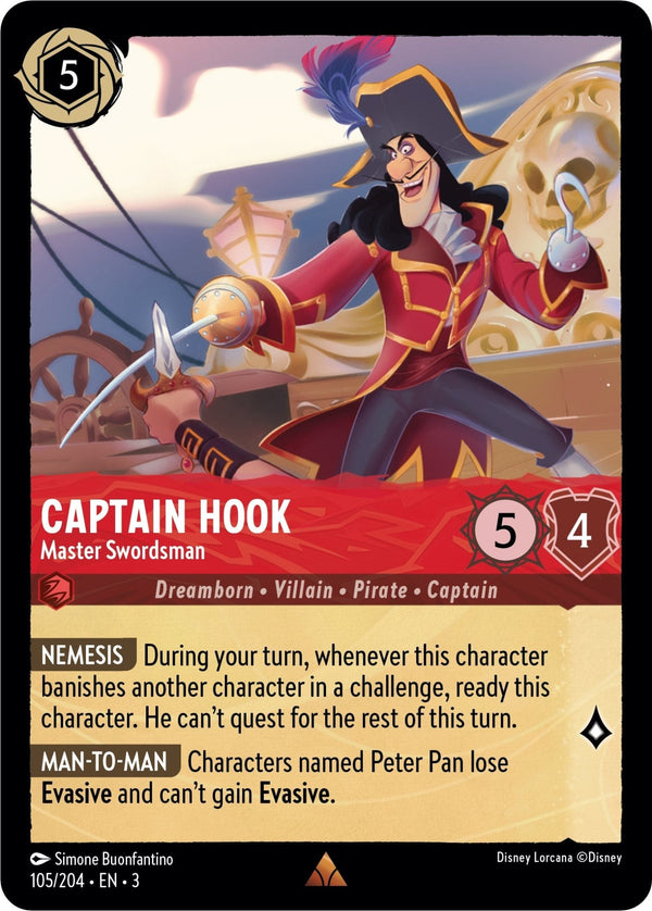 Captain Hook - Master Swordsman [3 - 105/204] - Cartes Sportives Rive Sud