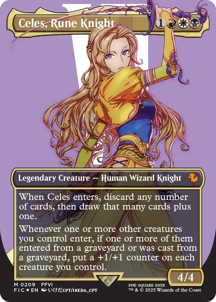Celes, Rune Knight (Borderless) (Surge Foil) [FIC - 209] - Cartes Sportives Rive Sud