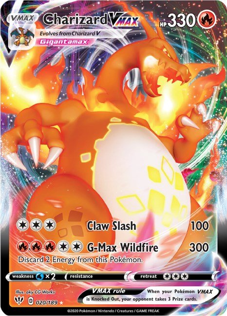 Charizard VMAX [SWSH03 - 020/189] - Cartes Sportives Rive Sud