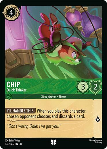 Chip - Quick Thinker [8 - 97/204] - Cartes Sportives Rive Sud