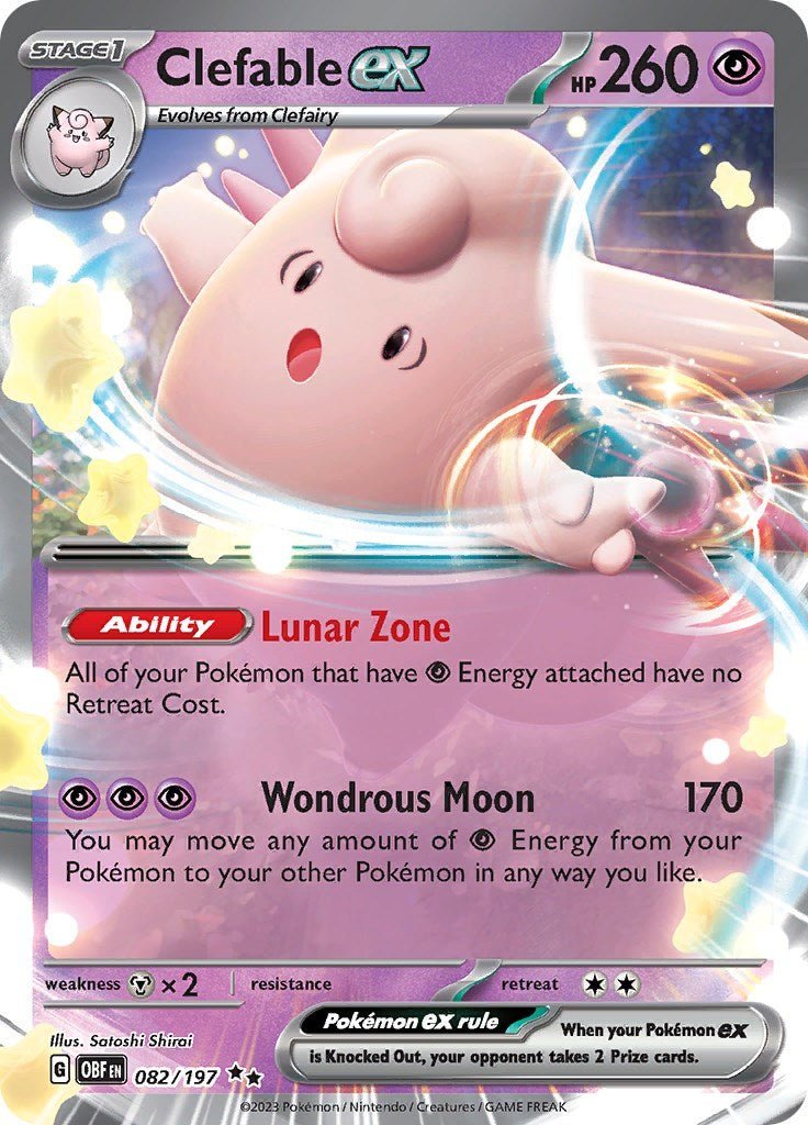 Clefable ex [OBF - 082/197] - Cartes Sportives Rive Sud