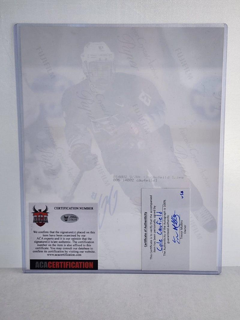 Cole Caufield Team USA Jr Picture Autographed Authenticated 8X10 - Cartes Sportives Rive Sud