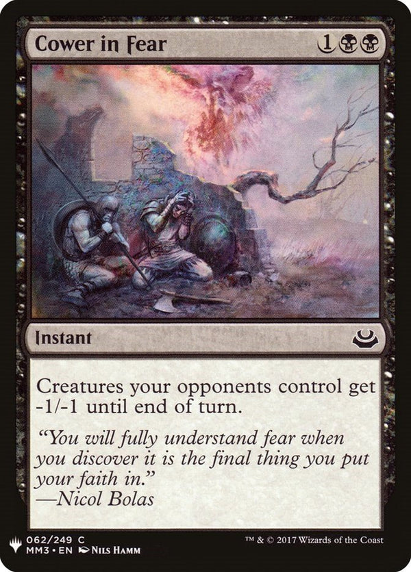 Cower in Fear [LIST - 62] - Cartes Sportives Rive Sud