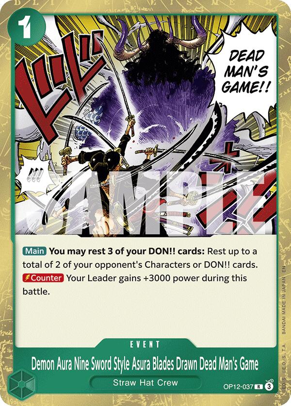 Demon Aura Nine Sword Style Asura Blades Drawn Dead Man's Game [OP12 - OP12 - 037] - Cartes Sportives Rive Sud