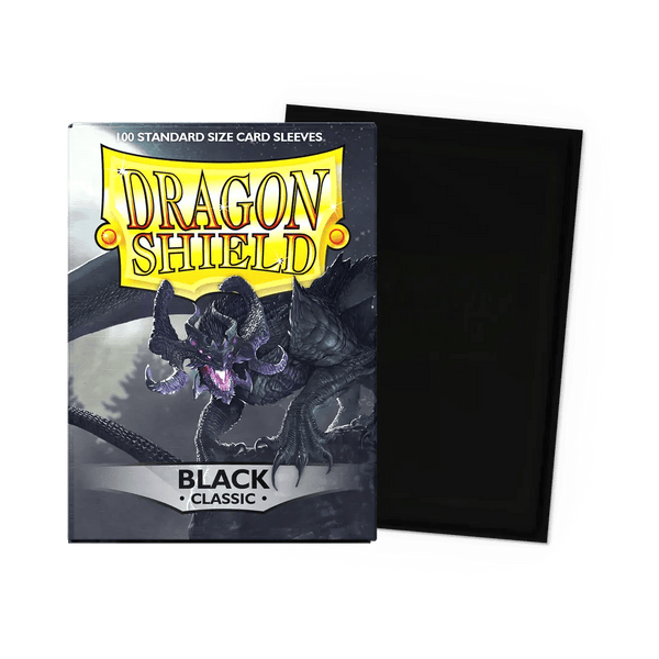 Dragon Shield Classic 100 Black Standard Size Sleeves - Cartes Sportives Rive Sud