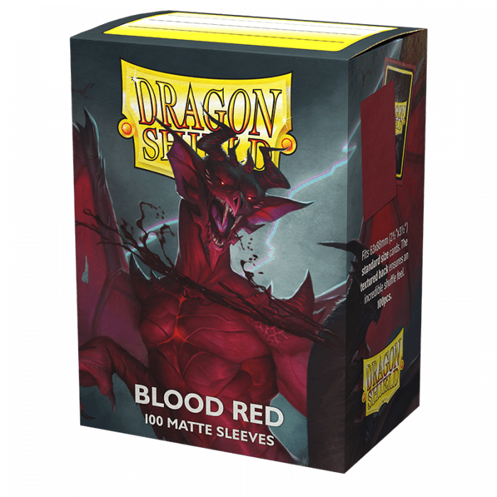 Dragon Shield Sleeves Matte Blood Red 100ct - Cartes Sportives Rive Sud