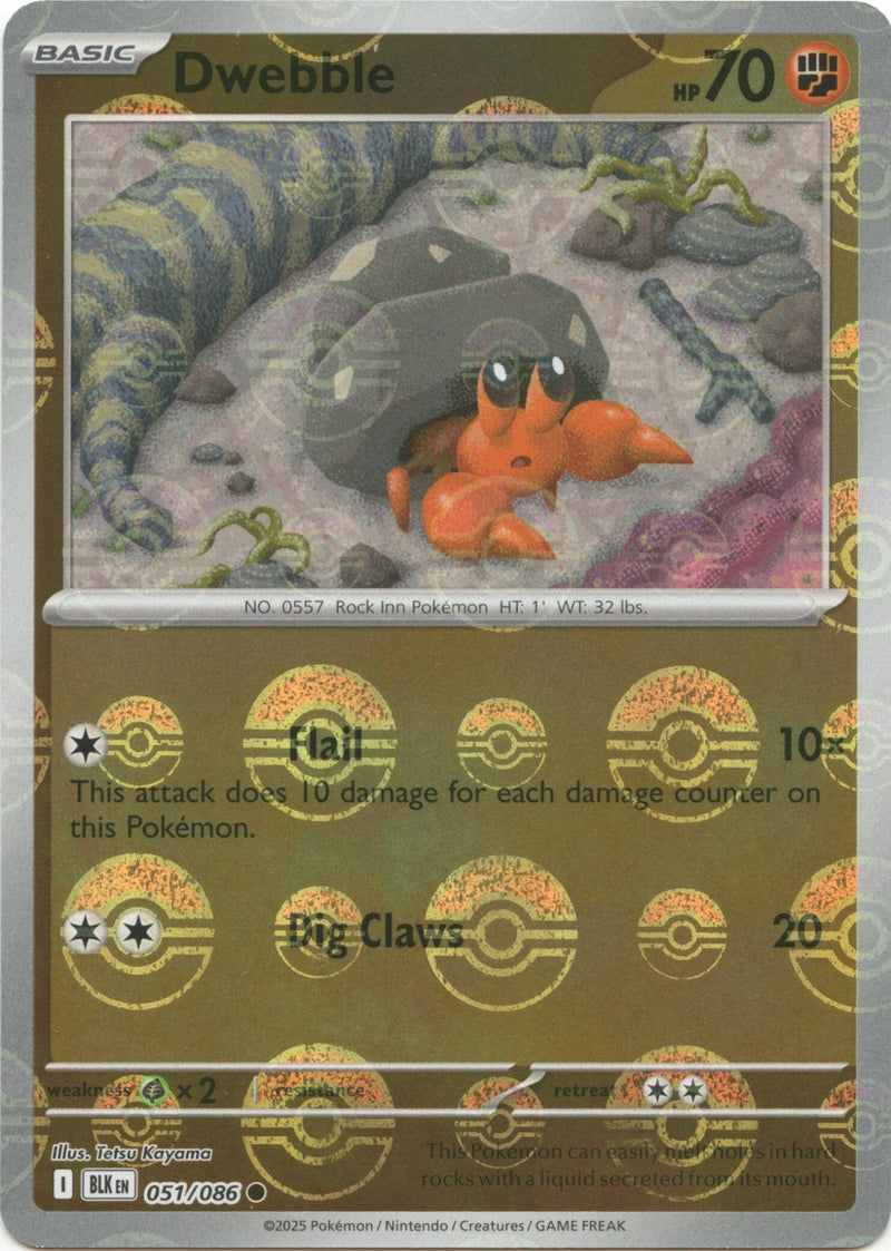 Dwebble (Poke Ball Pattern) [BLK - 051/086] - Cartes Sportives Rive Sud