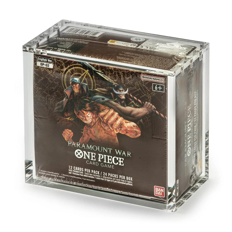 paramount war booster box case Evoretro Acrylic Display Case for Bandai One Piece TCG OP-02 Booster Box