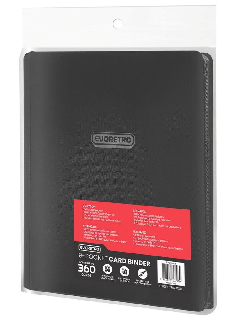 Evoretro Binder With Zipper Black (Pre - Order) - Cartes Sportives Rive Sud