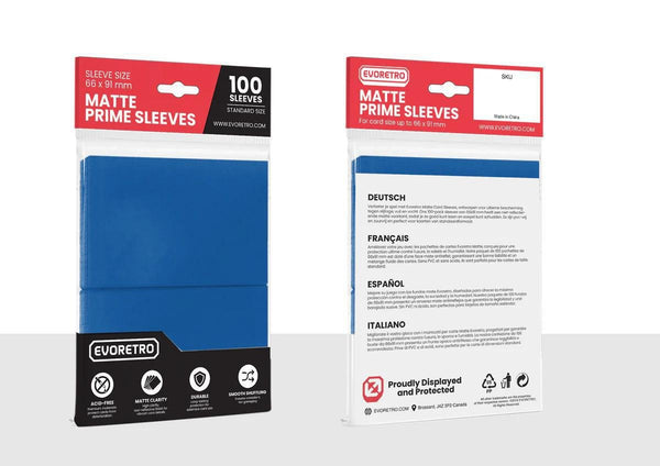 Evoretro Matte Card Sleeves Standard Size 66 x 91 mm 100 Pack - Cartes Sportives Rive Sud
