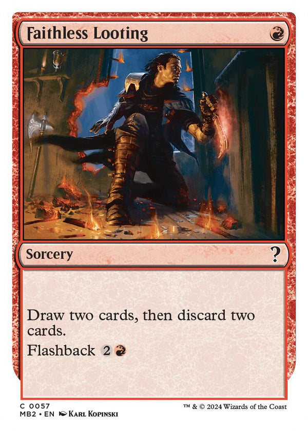 Faithless Looting (White Border) [MB2 - 57] - Cartes Sportives Rive Sud