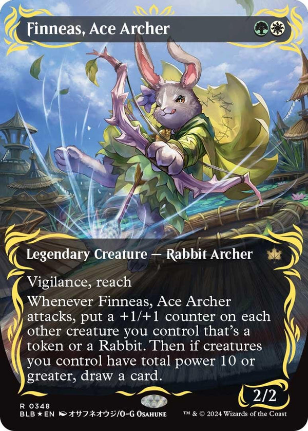 Finneas, Ace Archer (Borderless) (Raised Foil) [BLB - 348] - Cartes Sportives Rive Sud