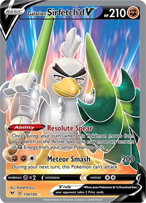 Galarian Sirfetch'd V (Full Art) [SWSH04 - 174/185] - Cartes Sportives Rive Sud