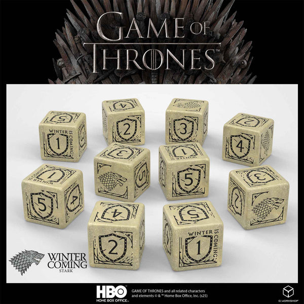 Game of Thrones Stark 10xD6 Dice Set (Pre - Order) - Cartes Sportives Rive Sud