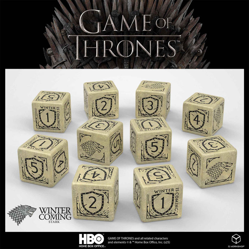 Game of Thrones Stark 10xD6 Dice Set (Pre - Order) - Cartes Sportives Rive Sud