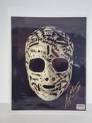 Gerry Cheevers Mask Picture Autographed Authenticated 8X10 - Cartes Sportives Rive Sud