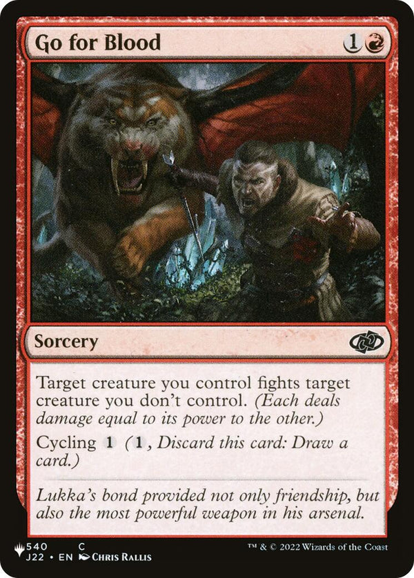 Go for Blood [LIST - 540/051] - Cartes Sportives Rive Sud