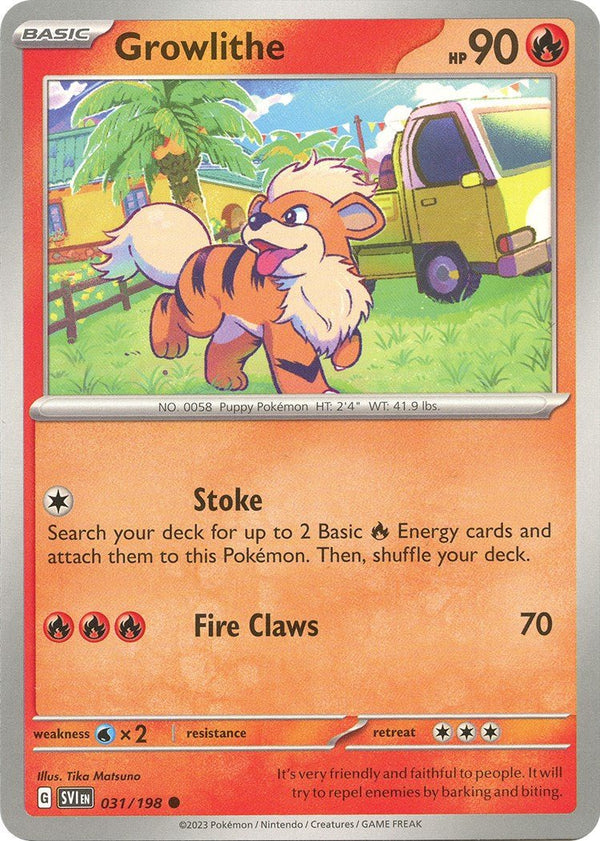 Growlithe - 031/198 [SVI - 031/198] - Cartes Sportives Rive Sud