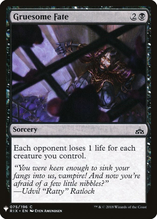 Gruesome Fate [LIST - 75] - Cartes Sportives Rive Sud