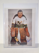 Gump Worsley Picture Autographed Authenticated 8X10 - Cartes Sportives Rive Sud