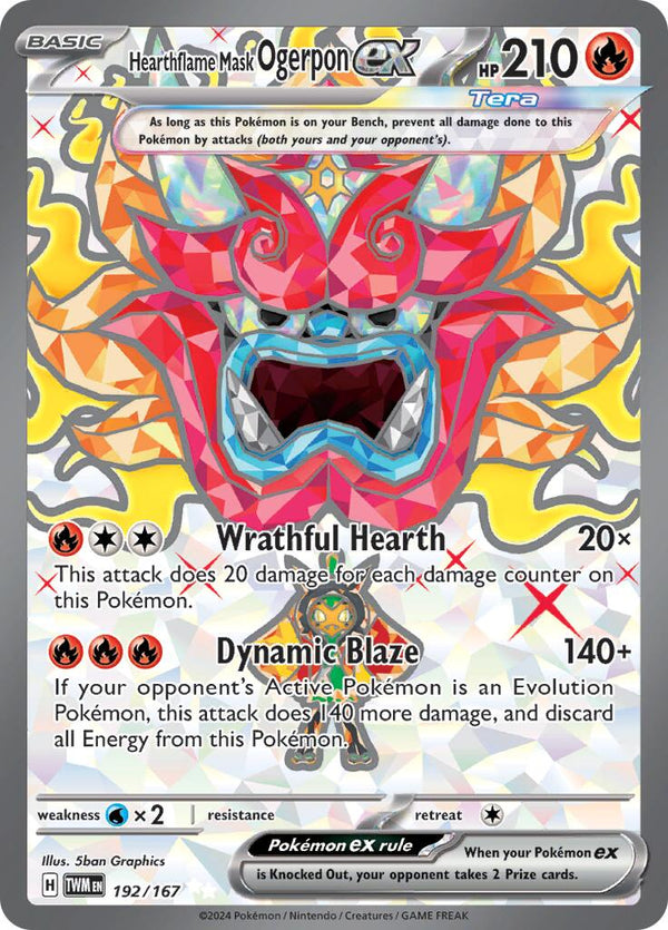 Hearthflame Mask Ogerpon ex - 192/167 [TWM - 192/167] - Cartes Sportives Rive Sud