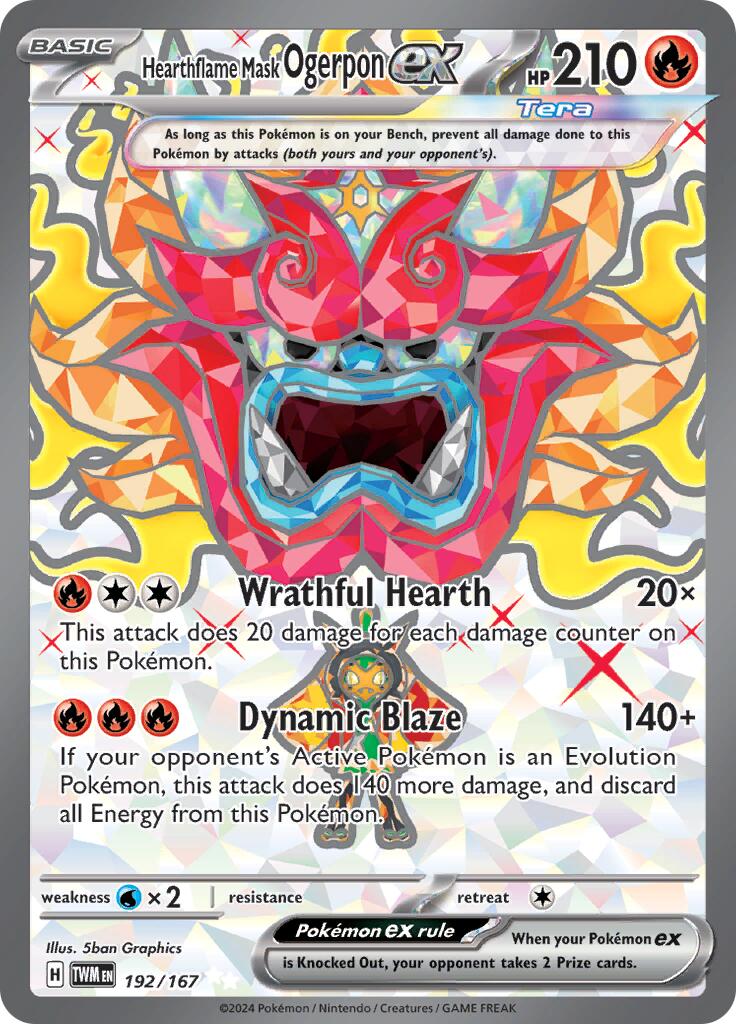 Hearthflame Mask Ogerpon ex - 192/167 [TWM - 192/167] - Cartes Sportives Rive Sud